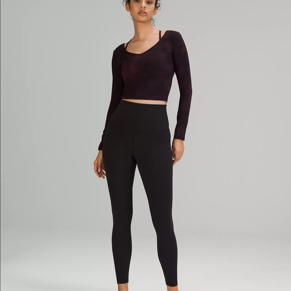 lululemon Align Long Sleeve Shirt DIDC size 6 Diamond dye cassis black - Picture 7 of 8
